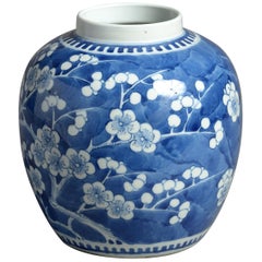 19th Century Blue and White Porcelain Jar