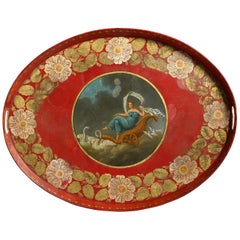 Early 19th Century Regency Period Red Tole Tray