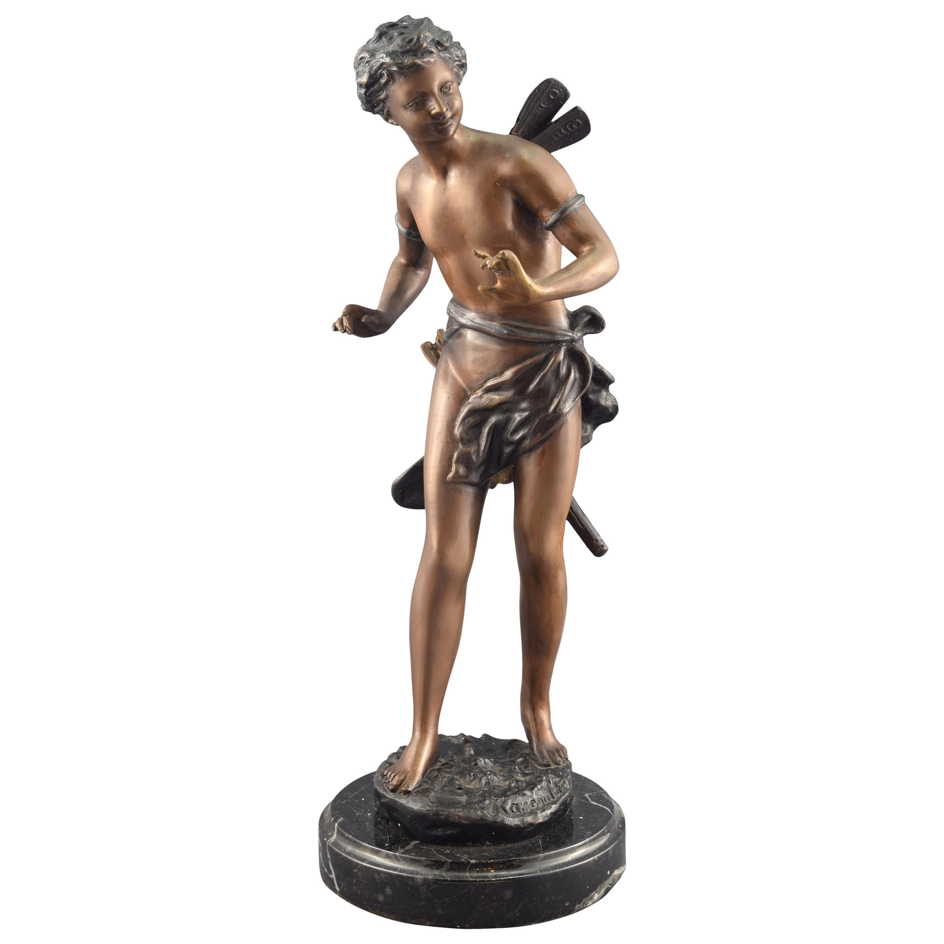 Cupidon, bronze, marbre