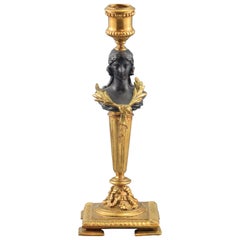 Bronze Candleholder, Bronze, after Empire Style