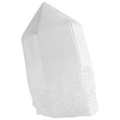 "Crystal" Sculptural Vessel in White Hand Blown Glass, Jeff Zimmerman