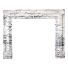 Baroque Bolection Fireplace Mantle in Italian Pavonazzo Marble