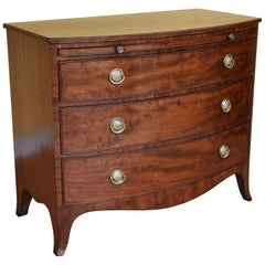 19th Century English Regency Period Mahogany Bow Front Chest of Drawers