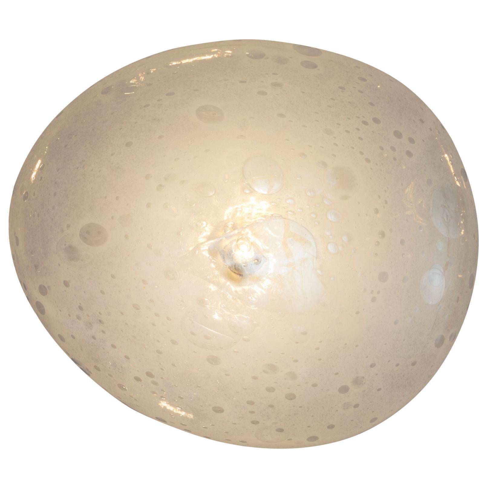 "Full Moon" Sculptural Wall Light in Hand Blown Soda Glass by Jeff Zimmerman