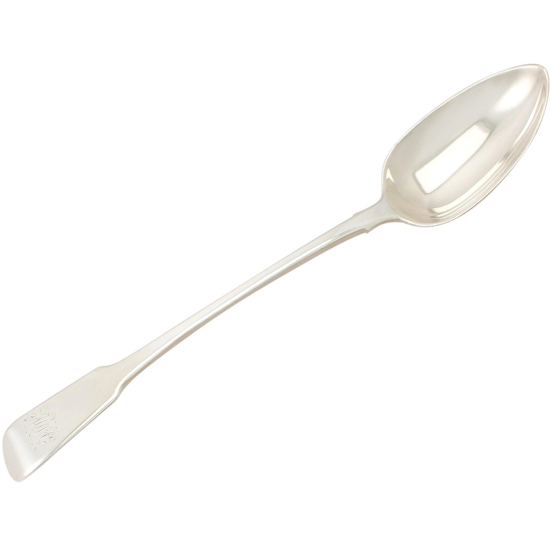 Georgian English Sterling Silver Fiddle Pattern Gravy Spoon