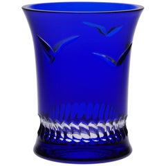 Modern Blue Crystal Vase