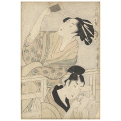 Utamaro, Original Japanese Woodblock Print, 18th Century, Beauty, 47 Rōnin, Edo