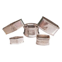 5 Pieces of 20th Century Dutch Silver Napkin Rings