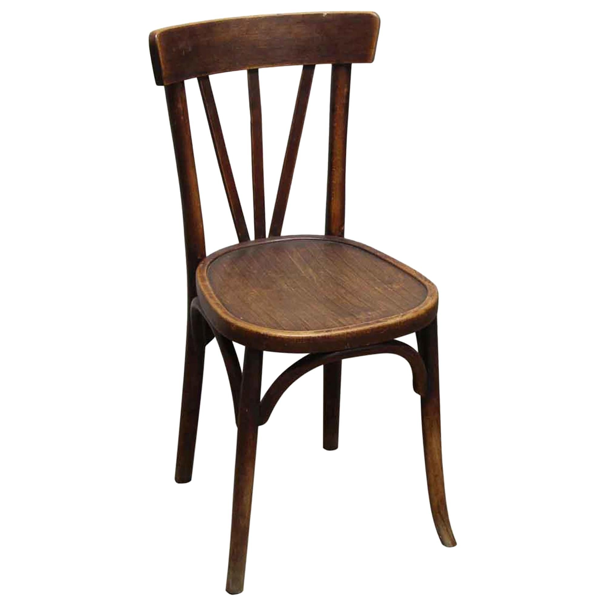 1980s French Dark Tone Wooden Bistro Chair