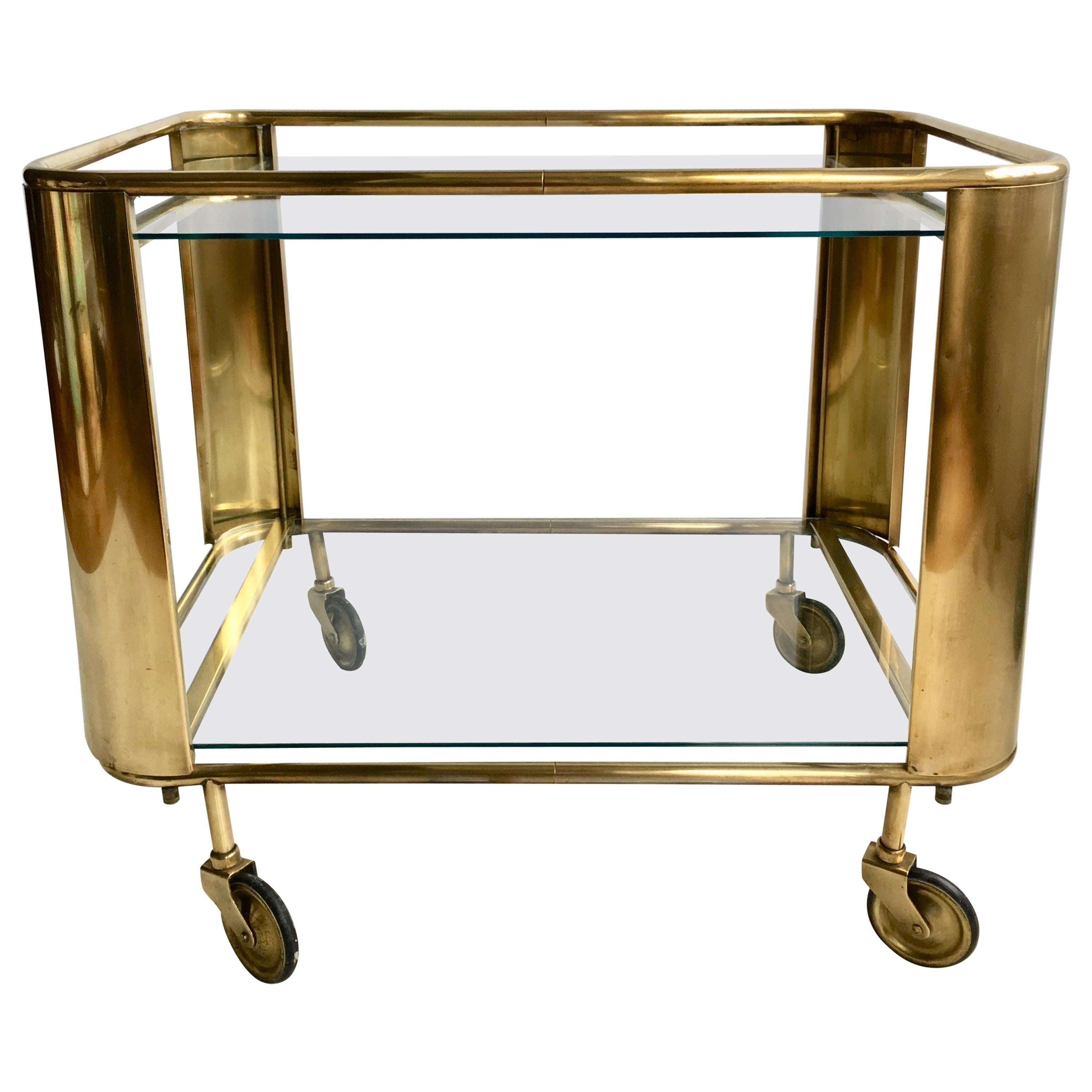 Bauhaus Art Deco Brass Drinks Trolley