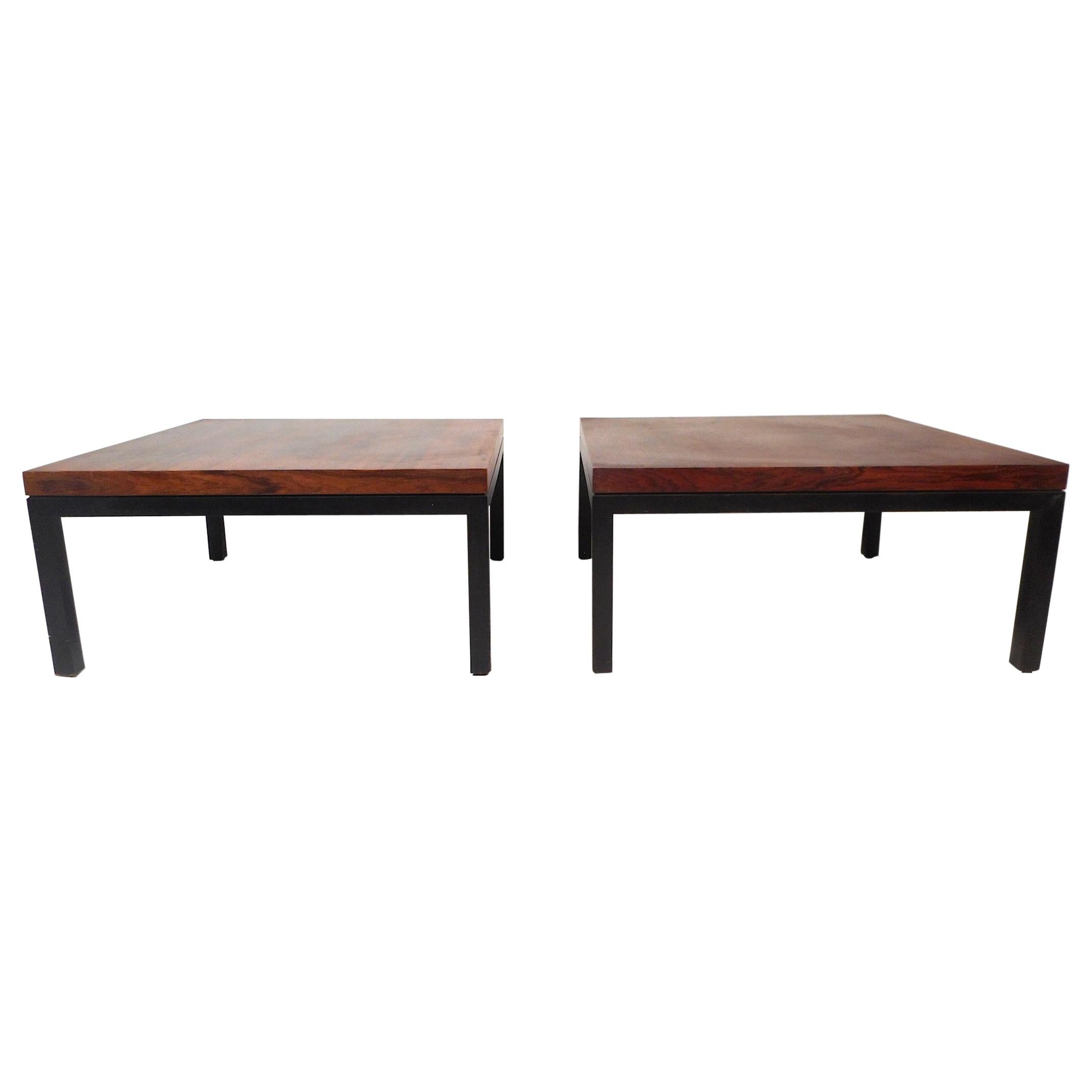Pair of Midcentury Rosewood Coffee Tables by Milo Baughman for Thayer Coggin