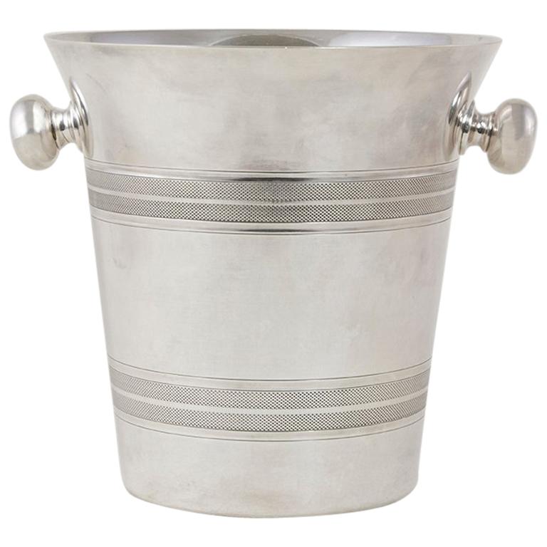 Mid-Century French Silver Plate Champagne Bucket with Maker's Mark