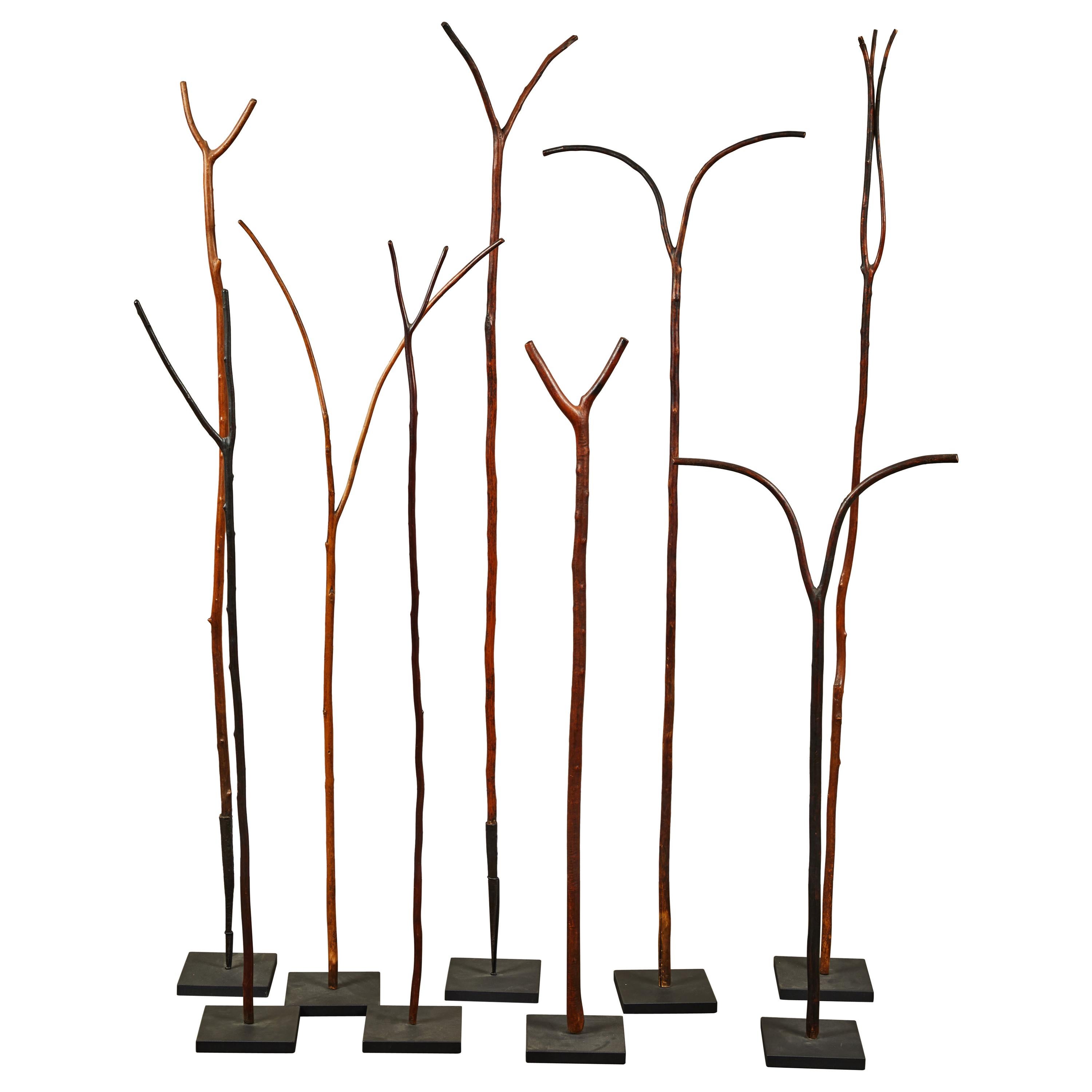 Set of 9 Ethiopian Pilgrim Walking Sticks For Sale