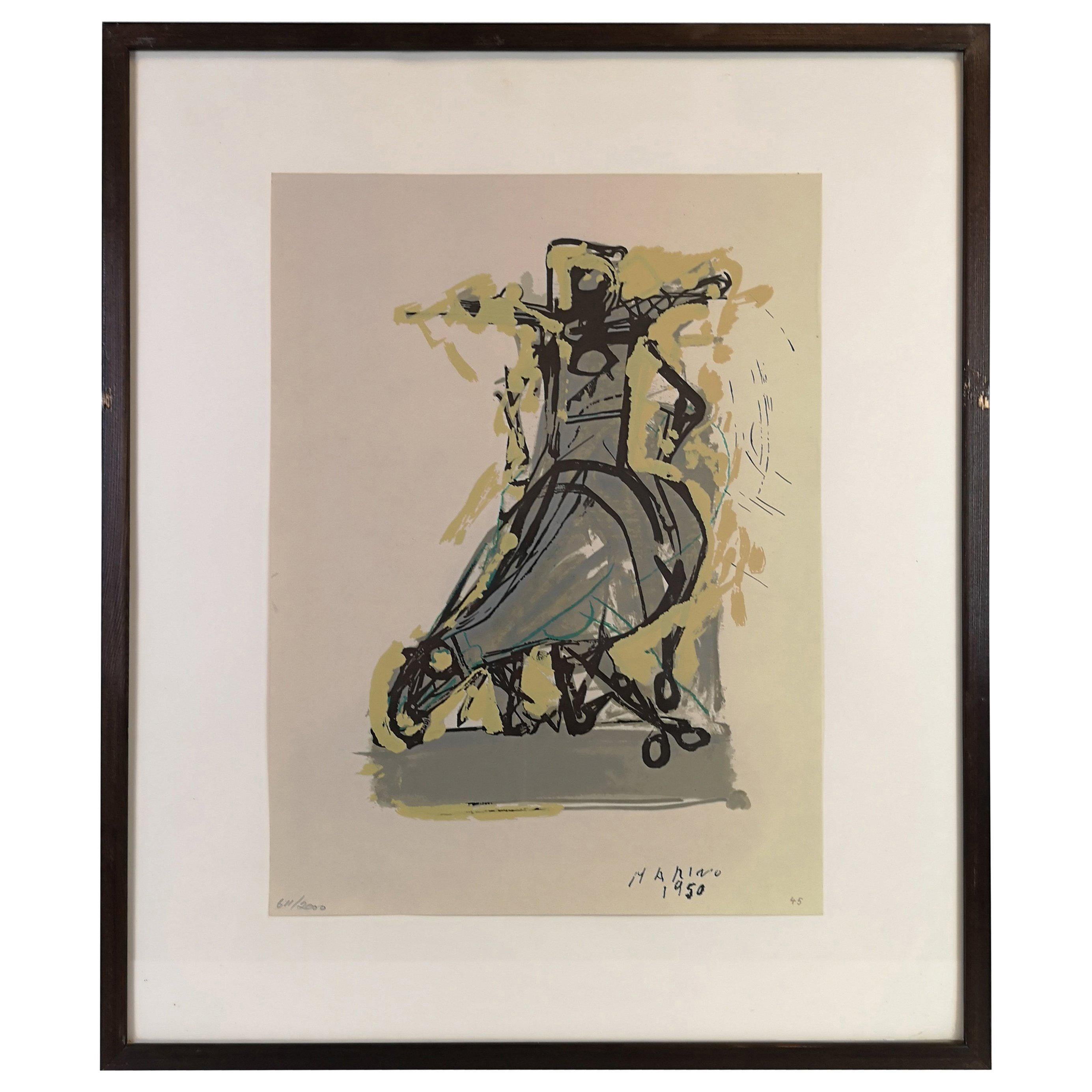 Lithograph after a Drawing by Marino Marini For Sale