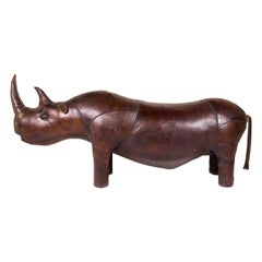 Huge Abercrombie and Fitch Leather Rhinoceros Sculpture, England, circa 1970
