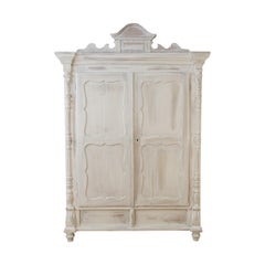 White Painted Baltic Pine Two-Door Armoire