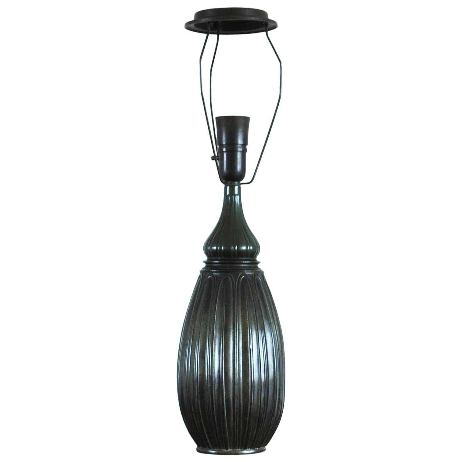 Large Drop Shaped Just Andersen Disko Metal Table Lamp, Denmark, 1930s For Sale
