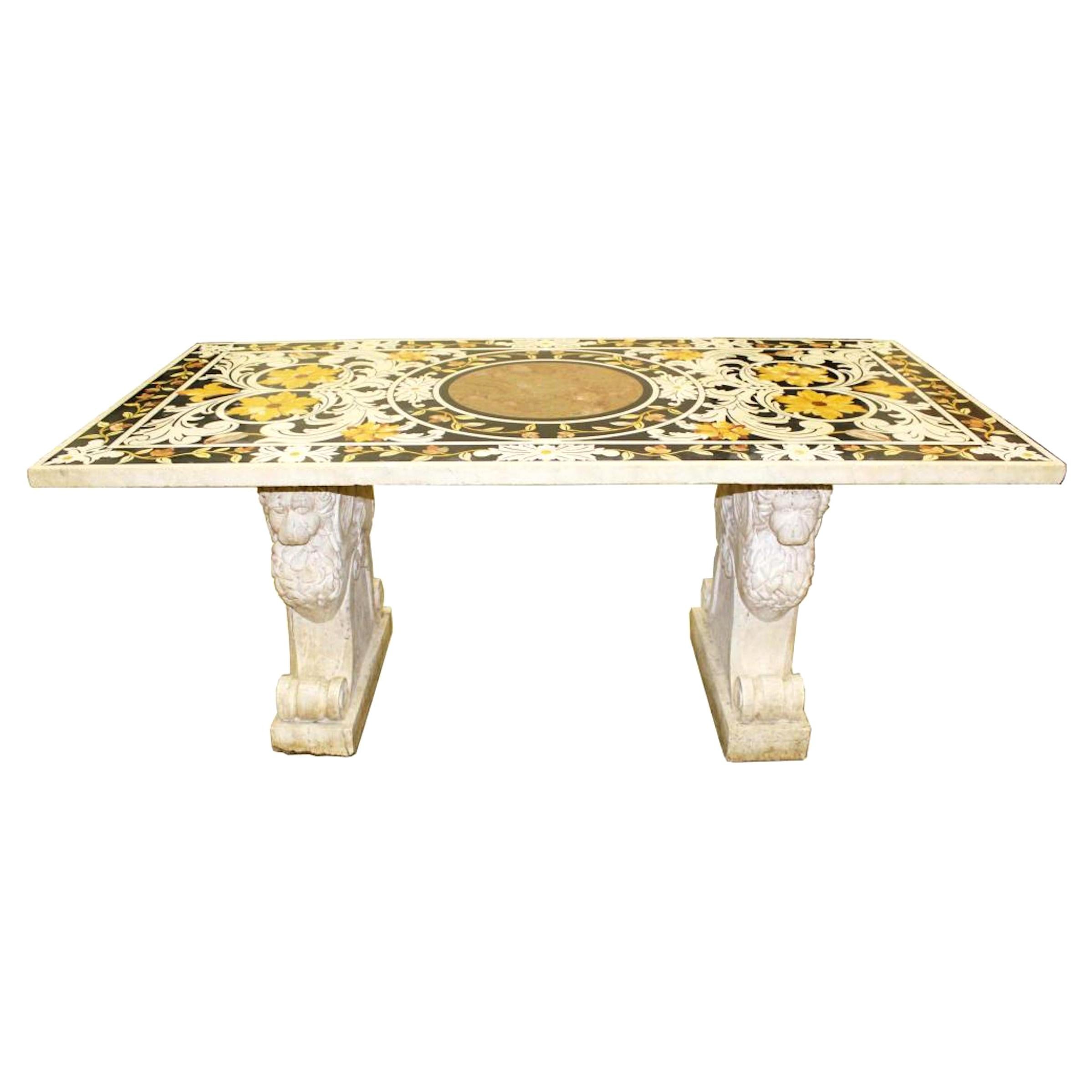 18th Century Italian Pietra Dura Marble-Top Table For Sale