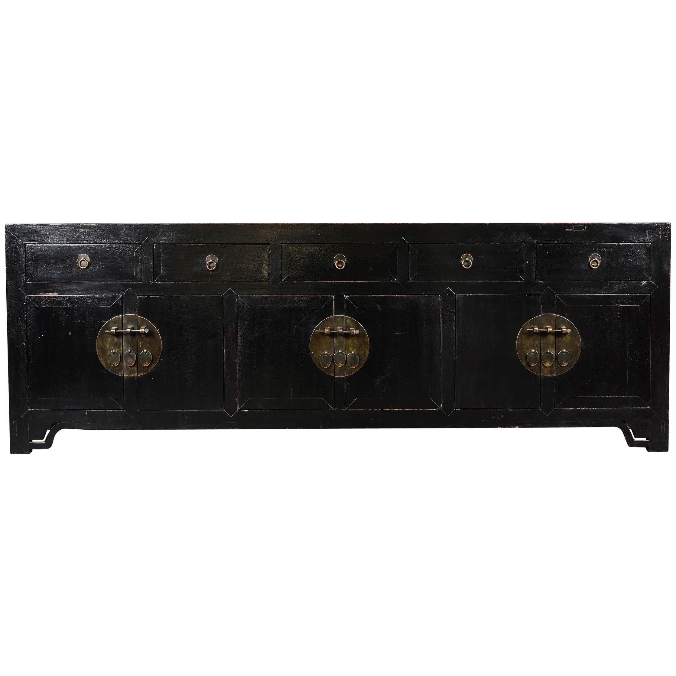 18th Century Chinese Black Lacquer Sideboard