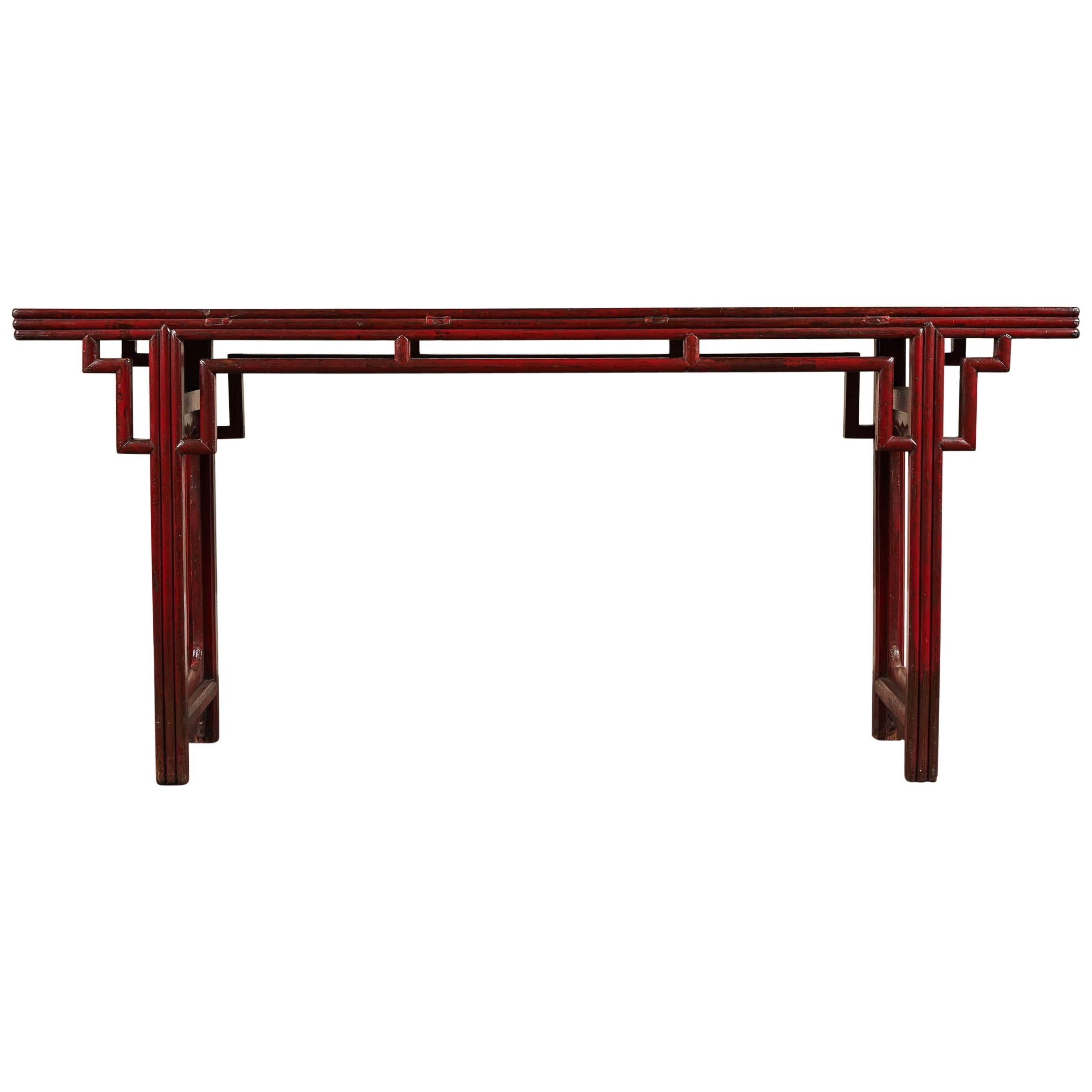 18th Century Chinese Altar Table in Red Lacquer