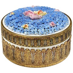 Decorated Porcelain Covered Forget-Me-Not Porcelain Box