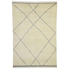 Nouveau tapis marocain contemporain avec style moderne du milieu du siècle dernier