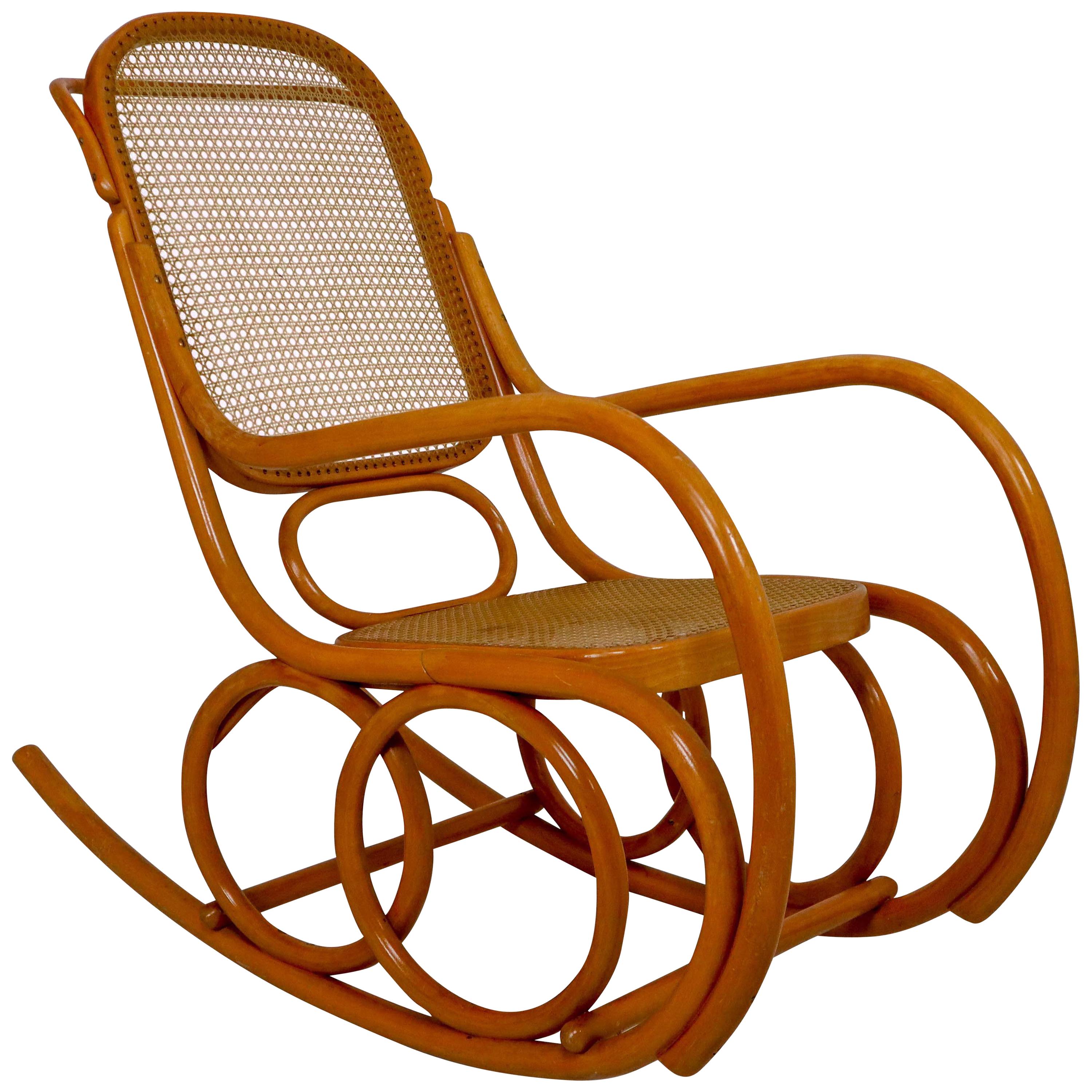 Midcentury Bentwood Rocking Chair, Austria, 1950s