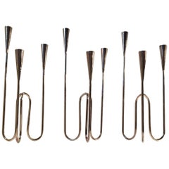 Trio of Midcentury Atomic String Candleholders by Carl Cohr, Denmark, 1960s