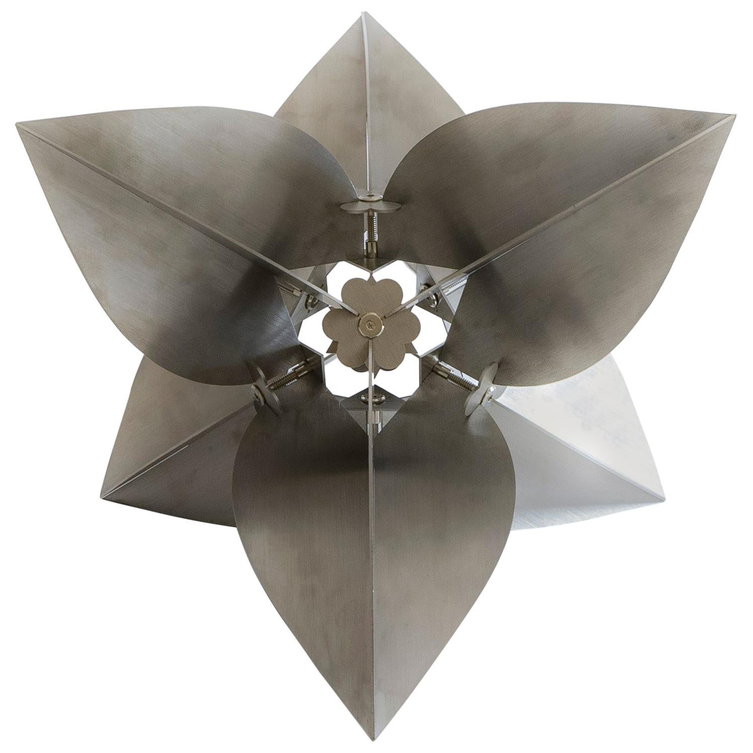 "Bugambilia" Contemporary Stainless Steel Geometric Modular Sculpture For Sale