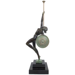 Sculpture trompette de Jericho de Raymonde Guerbe par Max Le Verrier de style Art Déco