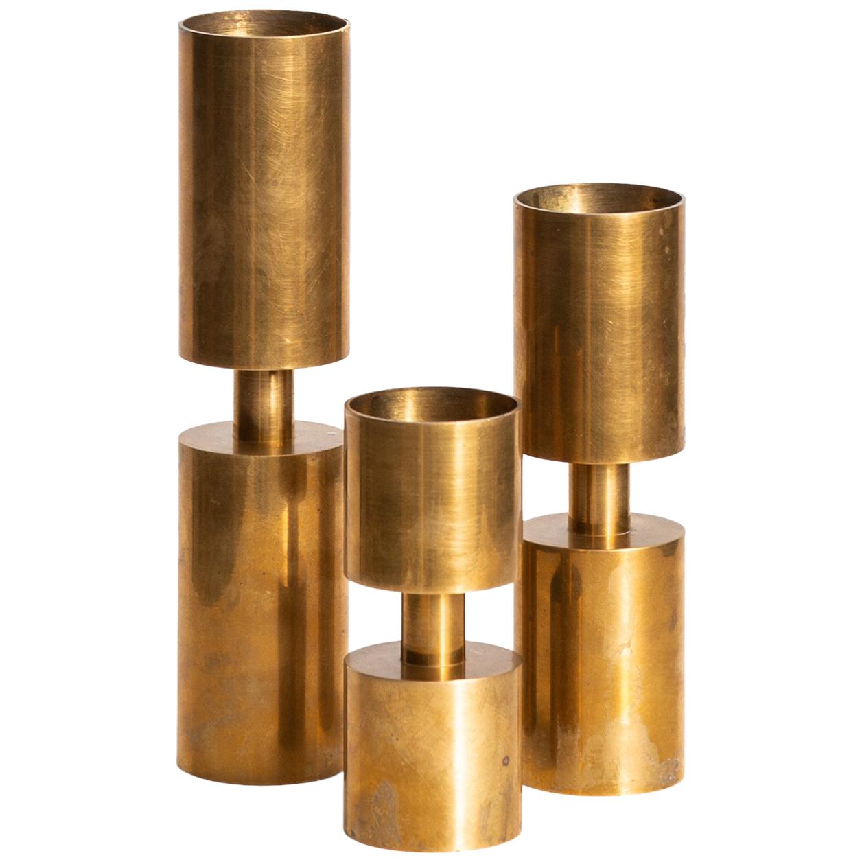 Thelma Zoéga Candlesticks in Brass Produced in Sweden