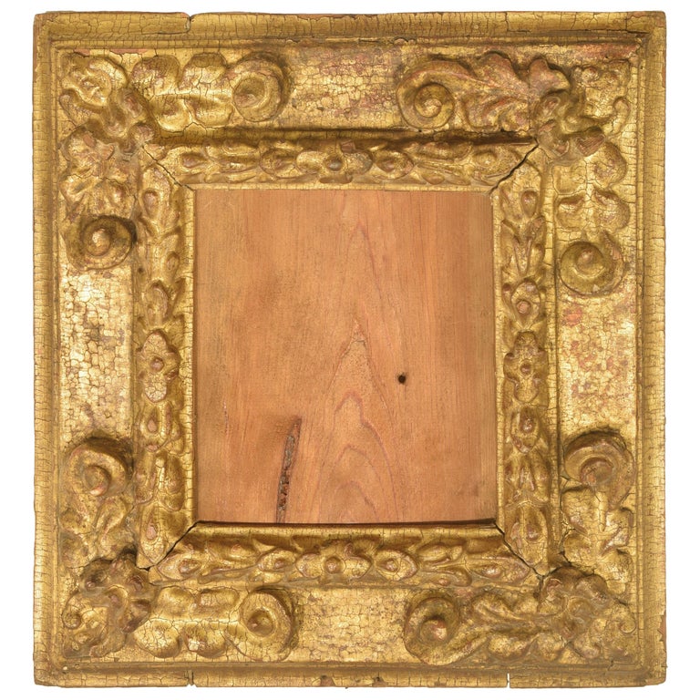 Frame, Carved and Gilded Wood, Inscription, 17th Century For Sale at 1stDibs
