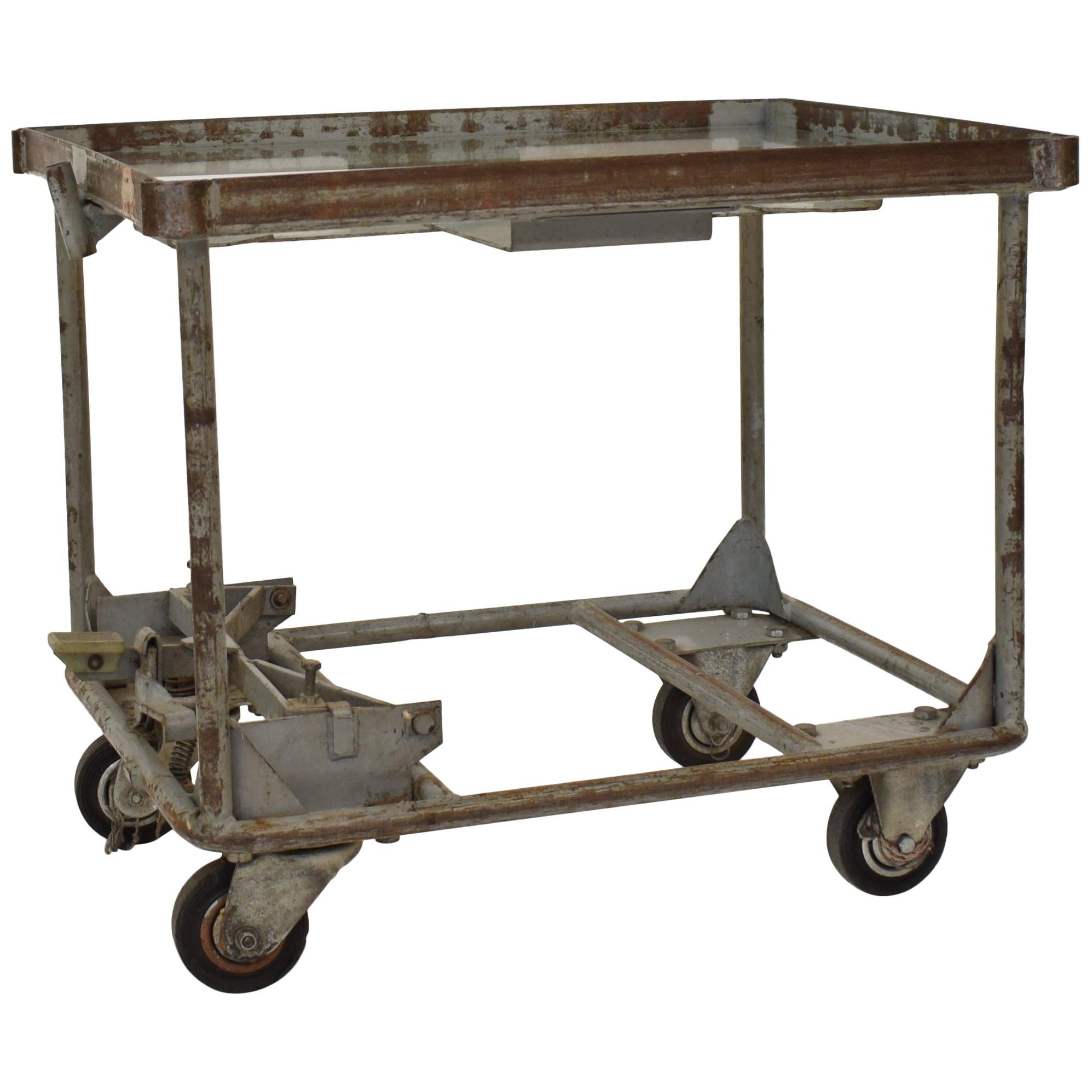 1950s Industrial Bar Cart or Sofa Table