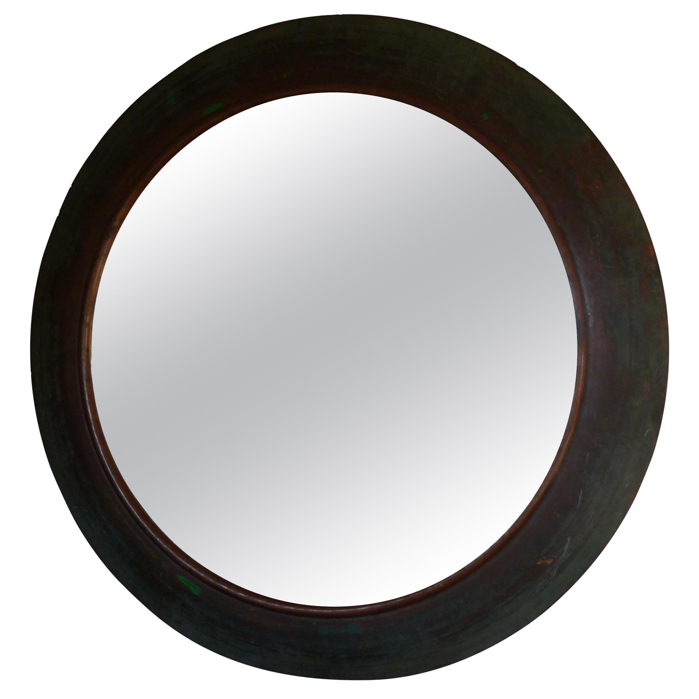 19th Century Copper Circular Framed Wall Mirror