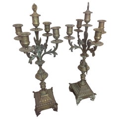 Antique Early 20th Century French Bronze Candelabra, 1900s