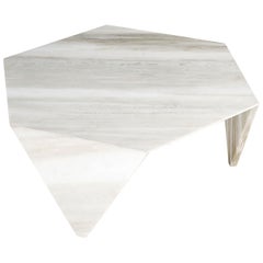 Small Table Ruche, in Marble White New Calacatta, Italy