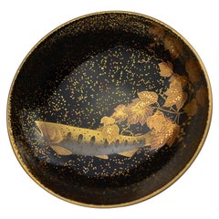 Gold Lacquer Sake Cup for Rice Wine by Uchino Kaoru