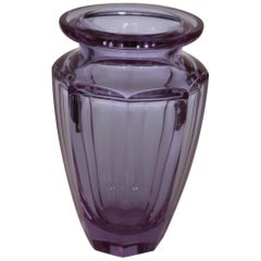 Vintage Violet Cut Glass Vase by Moser for Moser Karlsbad