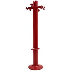 Space Age Red Plastic Vintage Coat Stand Planta by Giancarlo Piretti, Italy 1972
