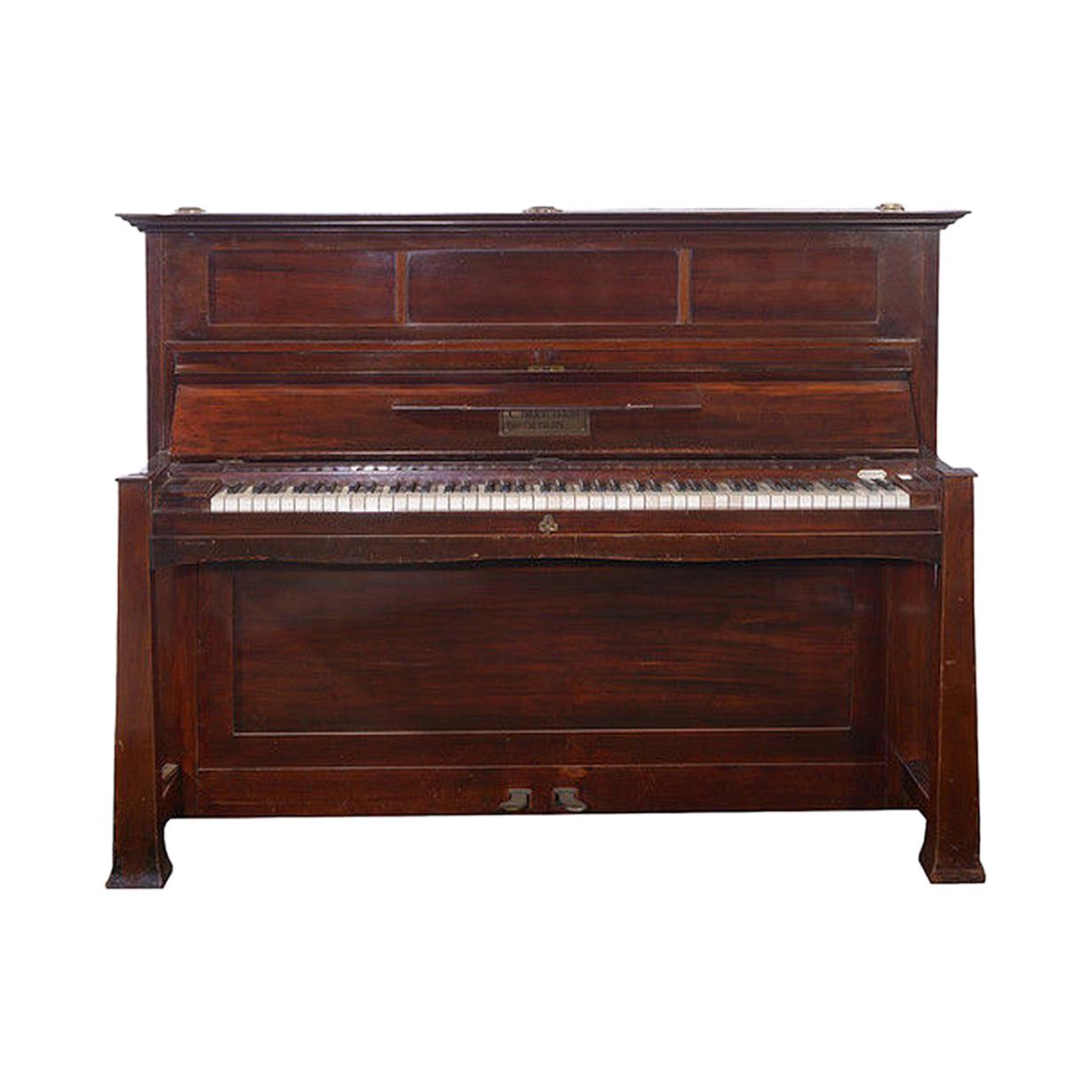 Early 20th Century Upright Piano Manufactured by C. Bechstein For Sale