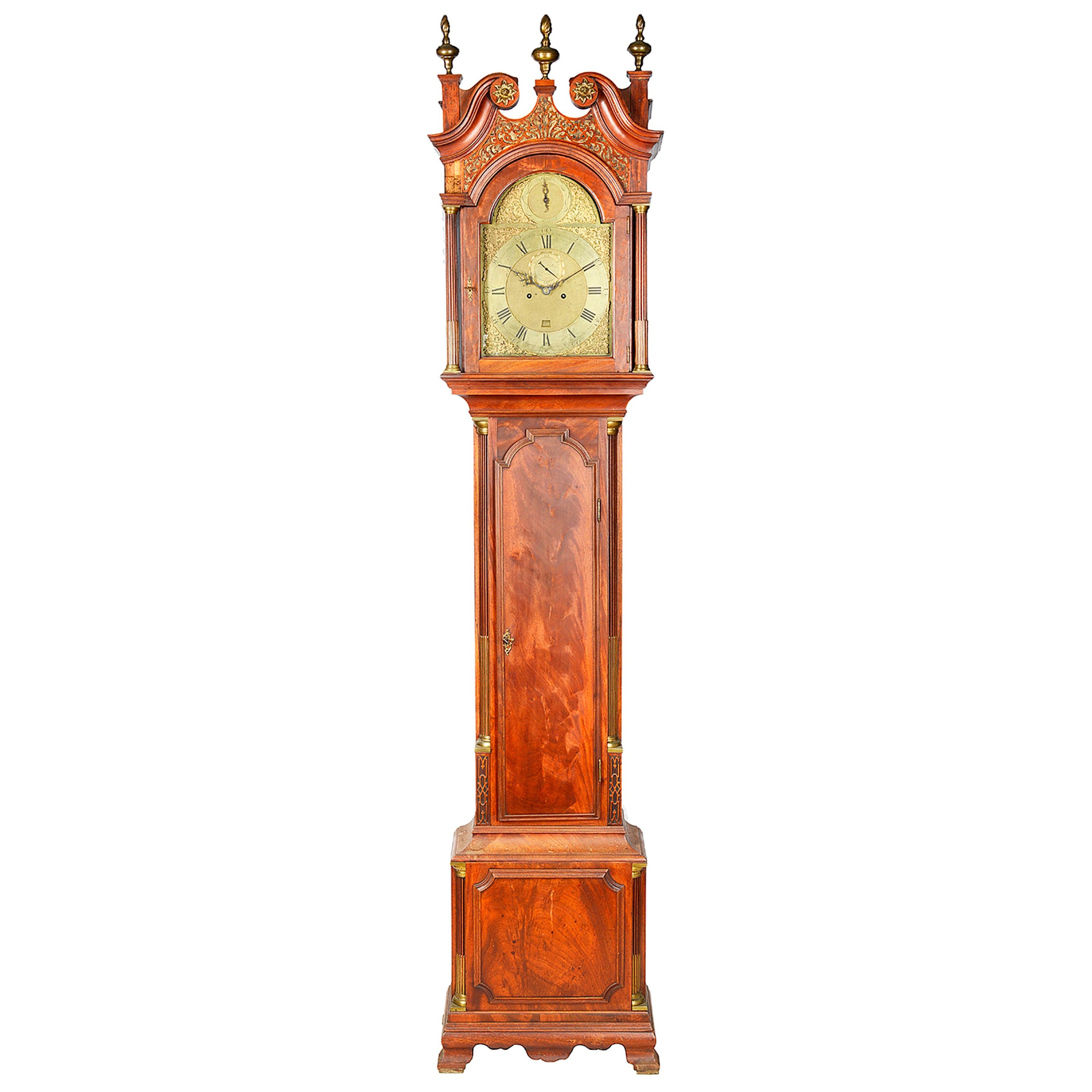 18th Century Antique Walnut Longcase Clock by Daniel Delander of London