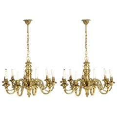 Antique Pair of 19th Century Classical Ormolu Chandeliers
