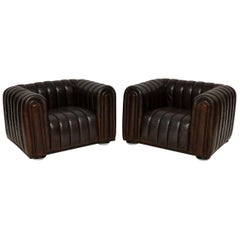 Pair of Josef Hoffman Club 1910 Leather Armchairs
