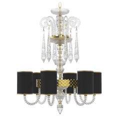Diamante Sol Neoclassical Crystal Chandelier with Coloured Shades II
