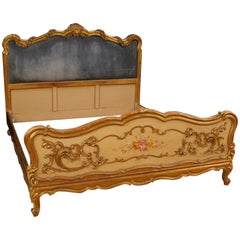 20th Century Lacquered and Giltwood Italian Double Bed, 1960