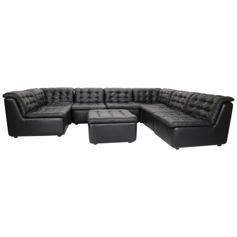 Mid Century Modern Black Leather Sectional Seven Seat Sofa 1970s At 1stdibs - Modern Black Sectional Leather Sofa Mid Century Modern Black Leather Sectional Seven Seat Sofa 1970s At 1stdibs - Modern Black Sectional Leather Sofa