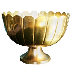 Brass Centerpiece Brass Footed Bowl in the Manner of Josef Hoffmann