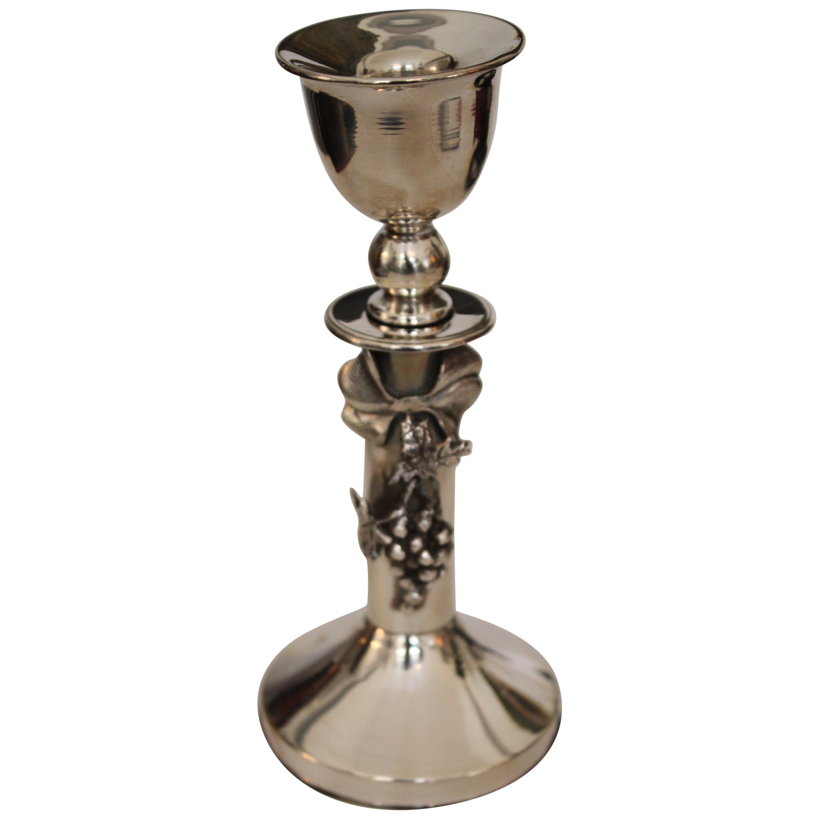 Early 20th Century Silver Candleholder For Sale