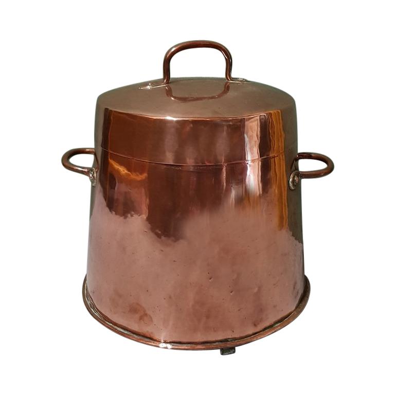 Early 18th Century Dutch Red Copper Coal Bin