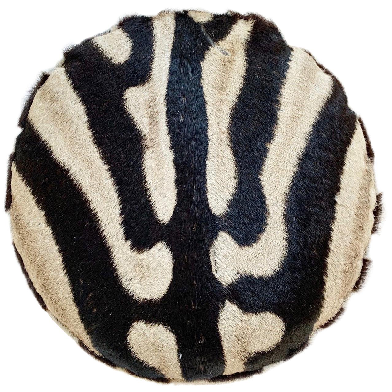 Zebra Hide Squab Pillow For Sale